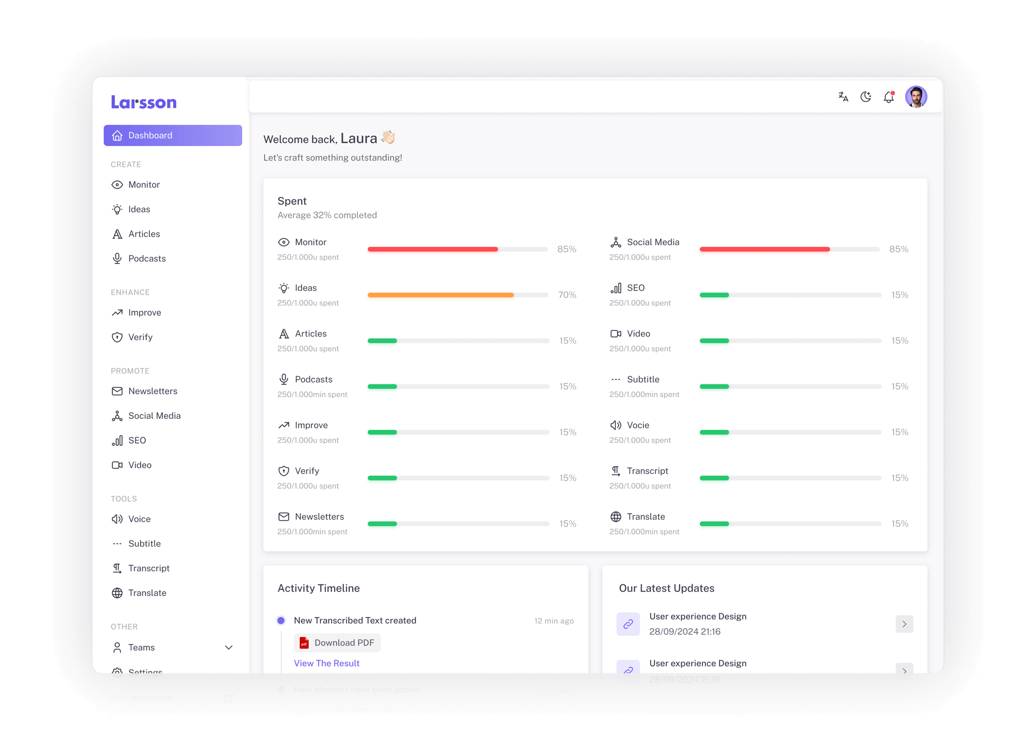 hero dashboard